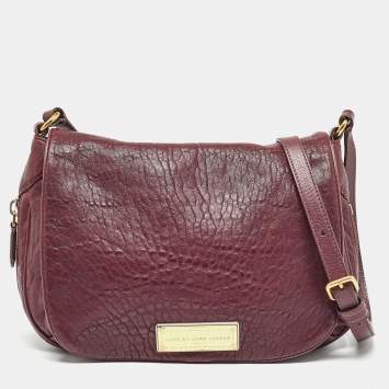 Pre Owned Marc by Marc Jacobs Burgundy Leather Washed Up The Nash Crossbody Bag