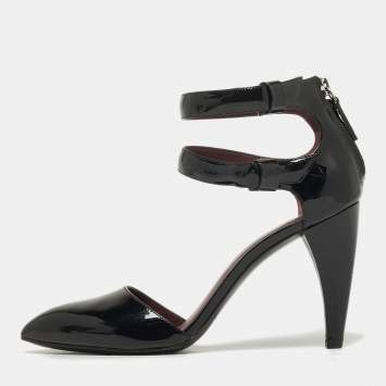 Pre Owned Marc by Marc Jacobs Size 39 Black Leather Ankle Strap  Pumps
