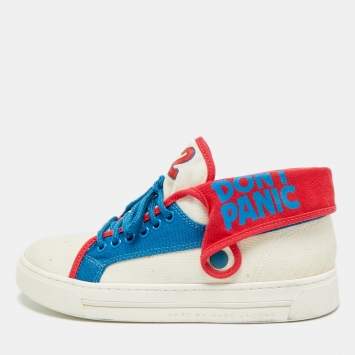مملوكة مسبقًا Marc by Marc Jacobs Don't Panic Size 36 Multicolor Canvas Mid Top Sneakers