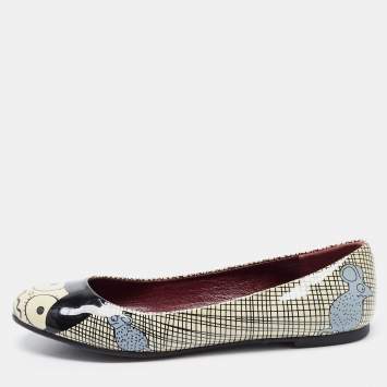 Pre Owned Marc by Marc Jacobs Multicolour Printed Patent Leather Ballet Flats Size 36
