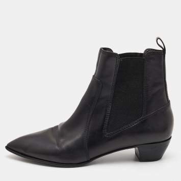 Pre Owned Marc by Marc Jacobs Black Suede Chelsea Pointed Toe Ankle Booties Size 38