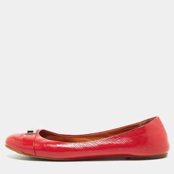 Pre Owned Marc by Marc Jacobs Red Patent Leather Ballet Flats Size 41
