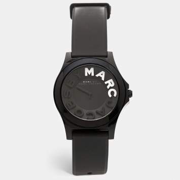 Pre Owned Marc by Marc Jacobs Black Perspex Rubber Sloane MBM4025 Women's Wristwatch 39 mm