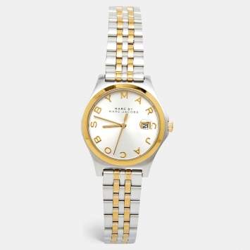 Pre Owned Marc By Marc Jacobs Silver Two-Tone Stainless Steel MBM3325 Women's Wristwatch 30 mm