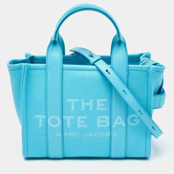 Pre Owned Marc Jacobs Aqua Blue Leather Small The Tote
