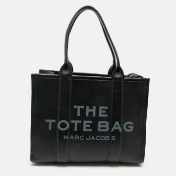 Pre Owned Marc Jacobs Black Leather Large The Tote Bag