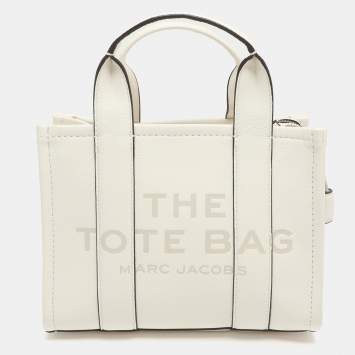 Pre Owned Marc Jacobs The Tote Small White Leather Bag