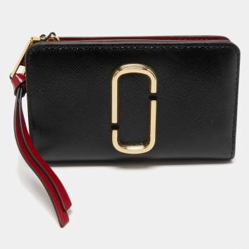 Pre Owned Marc Jacobs Tri Color Leather Snapshot Compact Wallet