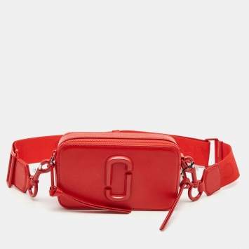 Pre Owned Marc Jacobs Red Glossy Leather Snapshot Camera Crossbody Bag