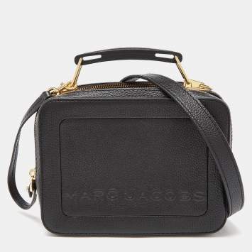 Pre Owned Marc Jacobs Black Leather The Box 20 Top Handle Bag