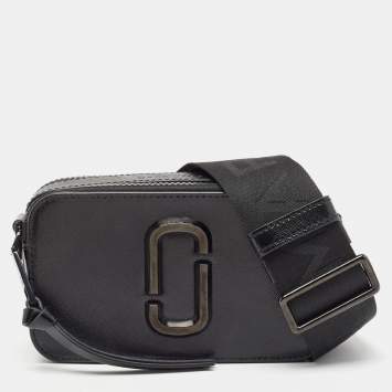 Pre Owned Marc Jacobs Black Patent Leather Snapshot Camera Crossbody Bag