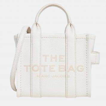 Pre Owned Marc Jacobs White Leather Women's The Mini Tote Bag