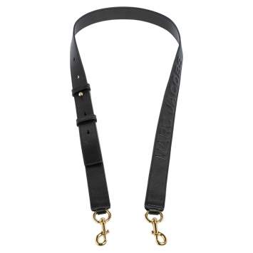 Pre Owned Marc Jacobs Black Monogram Embossed Leather Shoulder Strap