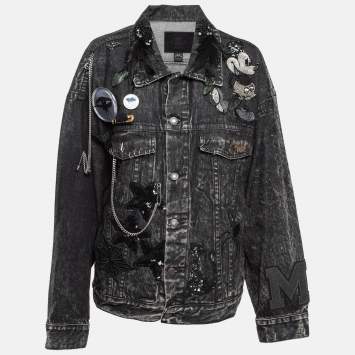 Pre Owned Marc Jacobs Embellished Denim Oversized Jacket XS/S