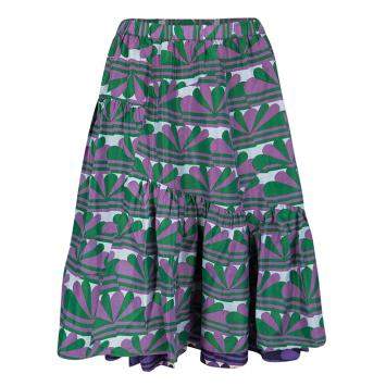 Pre Owned Marc Jacobs Multicolor Printed Ruffle Bottom Layered Skirt XS