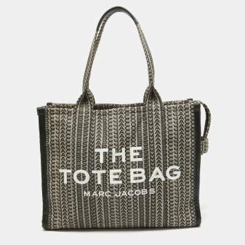 Pre Owned Marc Jacobs Beige Jacquard Canvas Large The Tote Bag