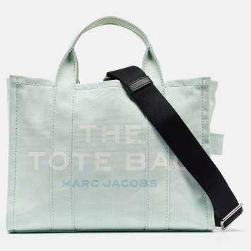 Marc Jacobs Mint Green/Black Canvas Medium The Tote Bag 
