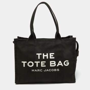 Pre Owned Marc Jacobs Black Canvas Large The Tote Bag