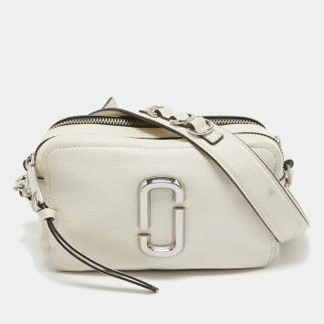 Pre Owned Marc Jacobs Off White Leather The Sofshot Camera Bag