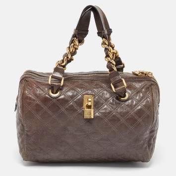 Pre Owned Marc Jacobs Beige Quilted Leather Westside Boston Bag