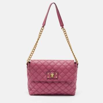 Pre Owned Marc Jacobs Pink Quilted Leather Day To Night Single Shoulder Bag