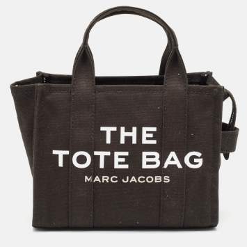 Pre Owned Marc Jacobs Black Canvas Small The Tote Bag
