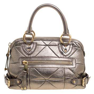 Pre Owned Marc Jacobs Gold Quilted Leather Satchel 