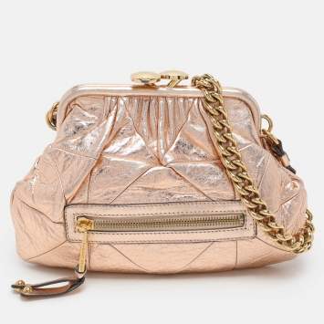 Pre Owned Marc Jacobs Rose Gold Leather Stam Shoulder Bag