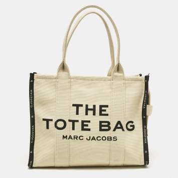 Pre Owned Marc Jacobs Cream Canvas Large The Tote Bag