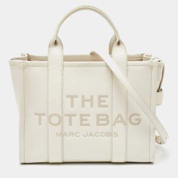 Pre Owned Marc Jacobs White Leather Medium The Tote