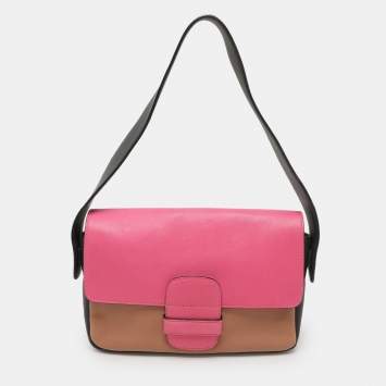 Pre Owned Marc Jacobs Multicolor Color Block Leather Flap Shoulder Bag