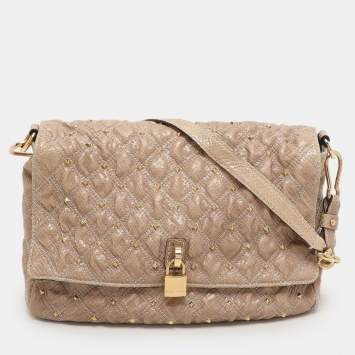 Marc Jacobs Beige Python Embossed Leather Stardust Beat Shoulder Bag