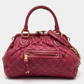 Marc Jacobs Pink Quilted Leather Stam Satchel