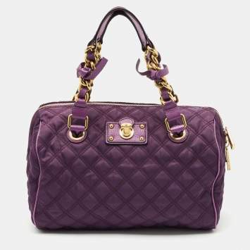 Marc Jacobs Purple Quilted Leather Westside Boston Bag