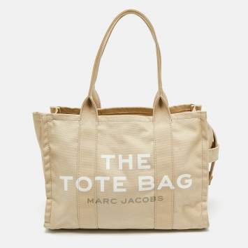 Pre Owned Marc Jacobs Beige Canvas Large The Tote Bag