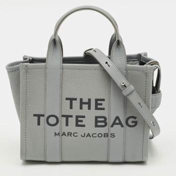 Pre Owned Marc Jacobs The Tote Small Grey Leather Bag