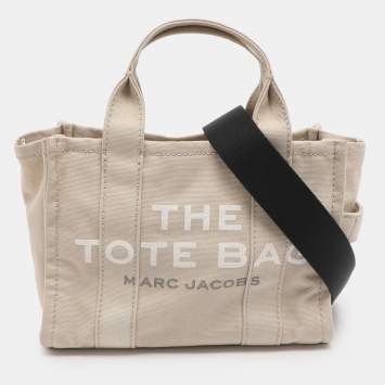 Pre Owned Marc Jacobs The Tote Small Beige Canvas Bag