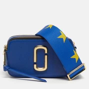 Pre Owned Marc Jacobs Blue Leather Snapshot Camera Crossbody Bag
