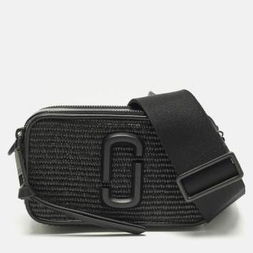 مملوكة مسبقًا Marc Jacobs Snapshot Camera Raffia and Leather Crossbody Bag