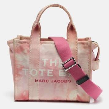 Pre Owned Marc Jacobs The Tote Small Pink Tie Dye Canvas Tote
