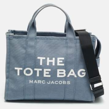 Pre Owned Marc Jacobs The Tote Light Blue Medium Canvas Bag