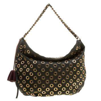 Pre Owned Marc Jacobs Green Leather Eyelet Nomad Shoulder Bag