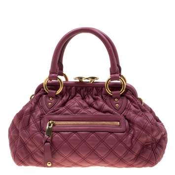 Pre Owned Marc Jacobs Pink Quilted Leather Stam Shoulder Bag