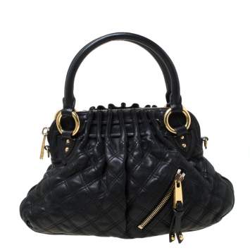 Pre Owned Marc Jacobs Black Quilted Leather Small Cecilia Satchel