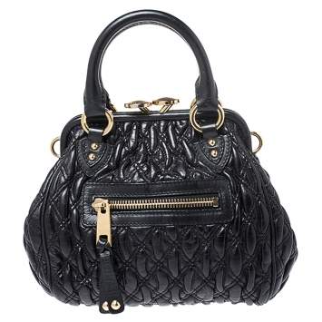 Pre Owned Marc Jacobs Black Leather Mini Stam Shoulder Bag