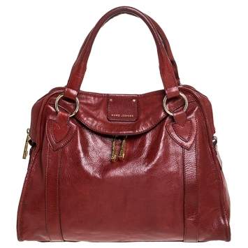 Pre Owned Marc Jacobs Red Leather Wellington Fulton Satchel 
