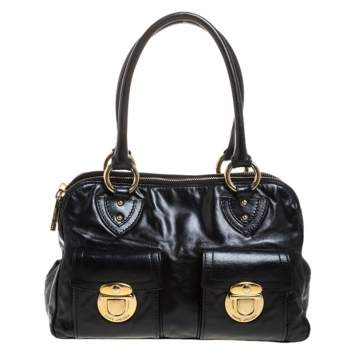 Pre Owned Marc Jacobs Black Leather Blake Satchel