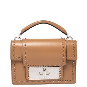 Pre Owned Marc Jacobs Beige Studded Leather Small Mischief Shoulder Bag