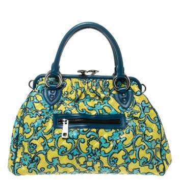 Pre Owned Marc Jacobs Multicolor Printed Quilted Leather Stam Satchel