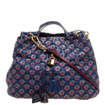 Pre Owned Marc Jacobs Blue/Metallic Quilted Leather Memphis Robert Jena Shoulder Bag
